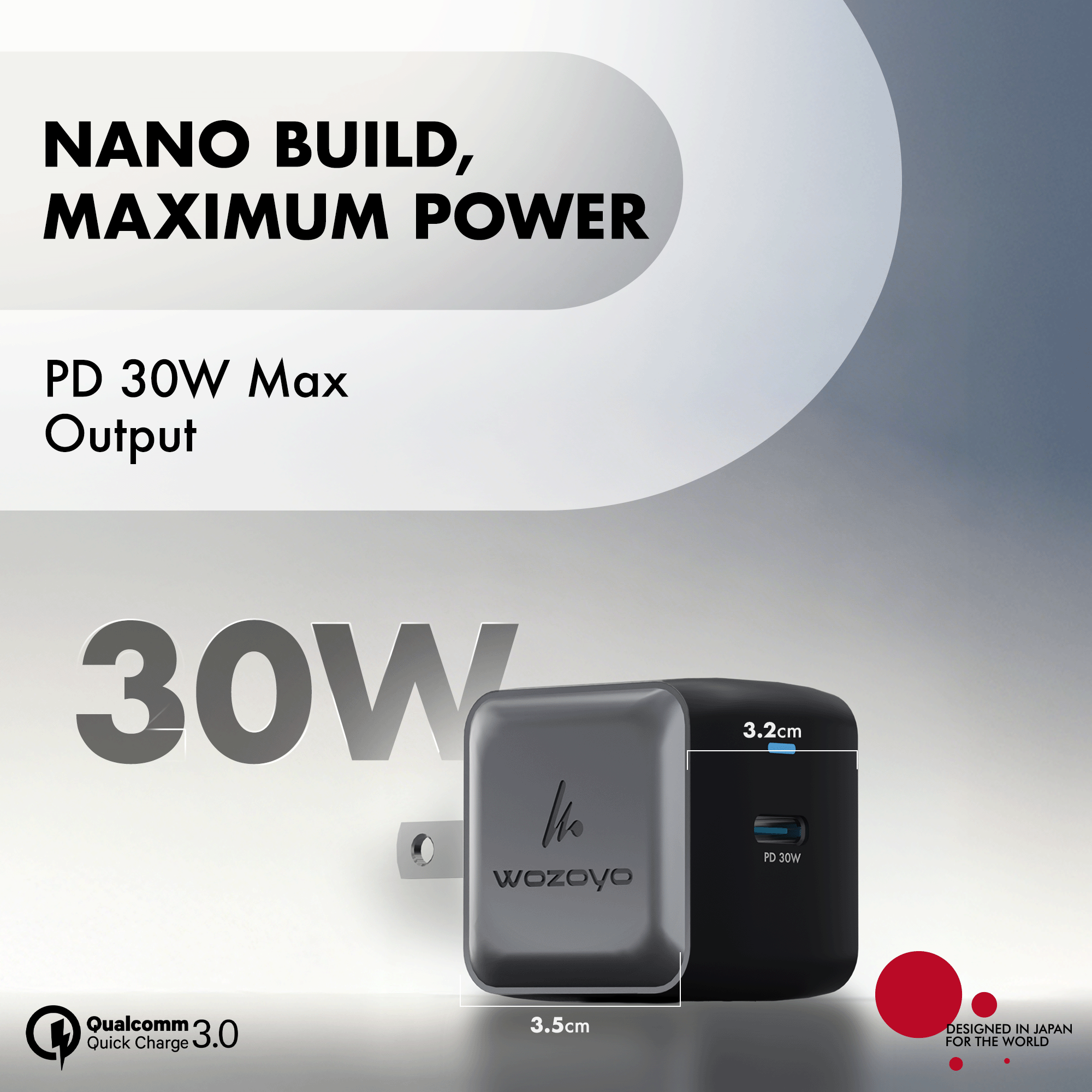PD 30W GaN Charger, Black, Series 1