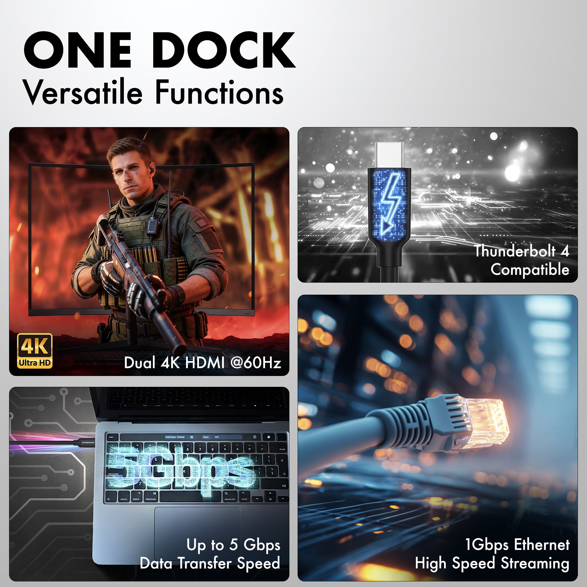 Type C to 8 in 1 Docking Station, Series 1