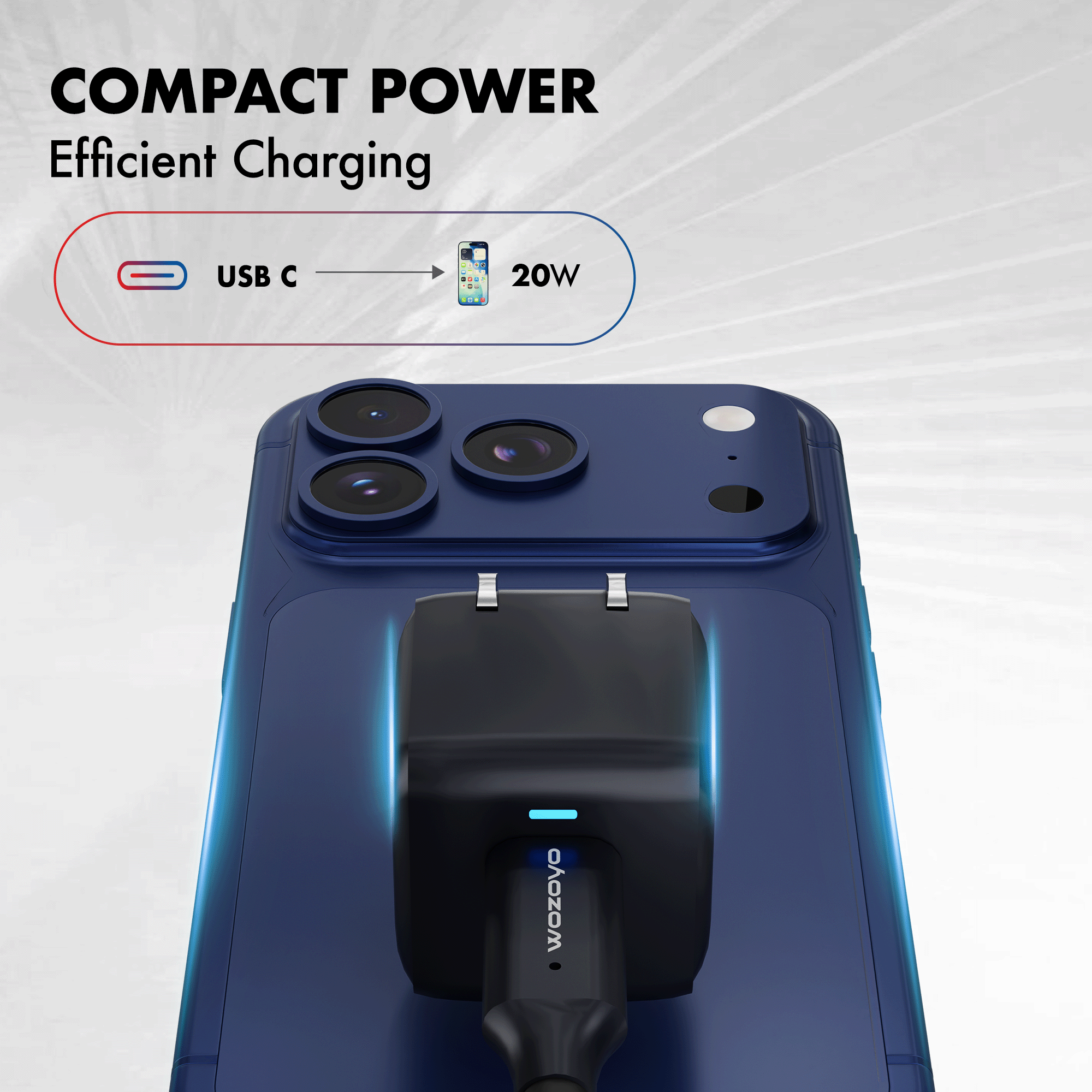 PD 20W GaN Charger, Black, Series 1