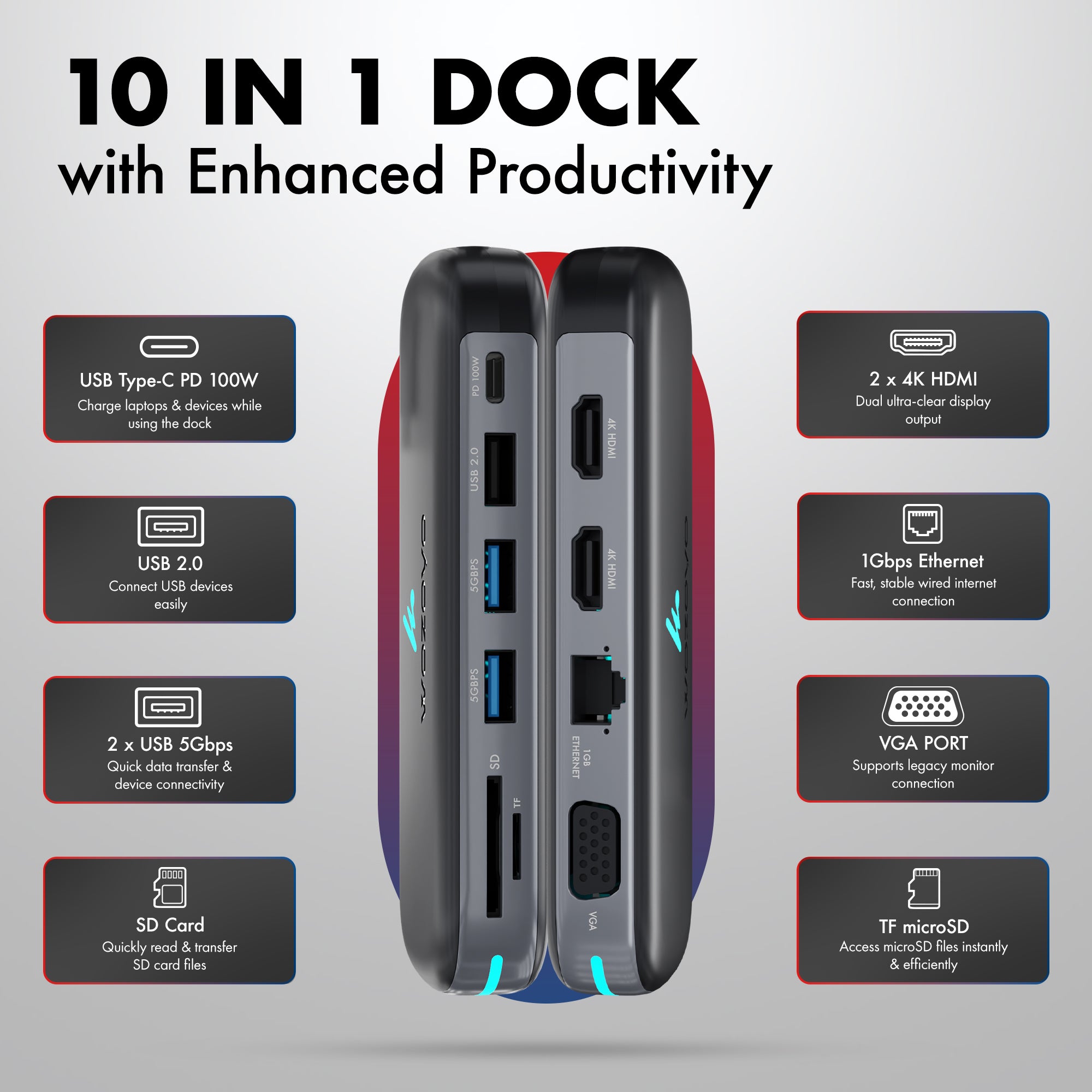 10 in 1 Docking Station