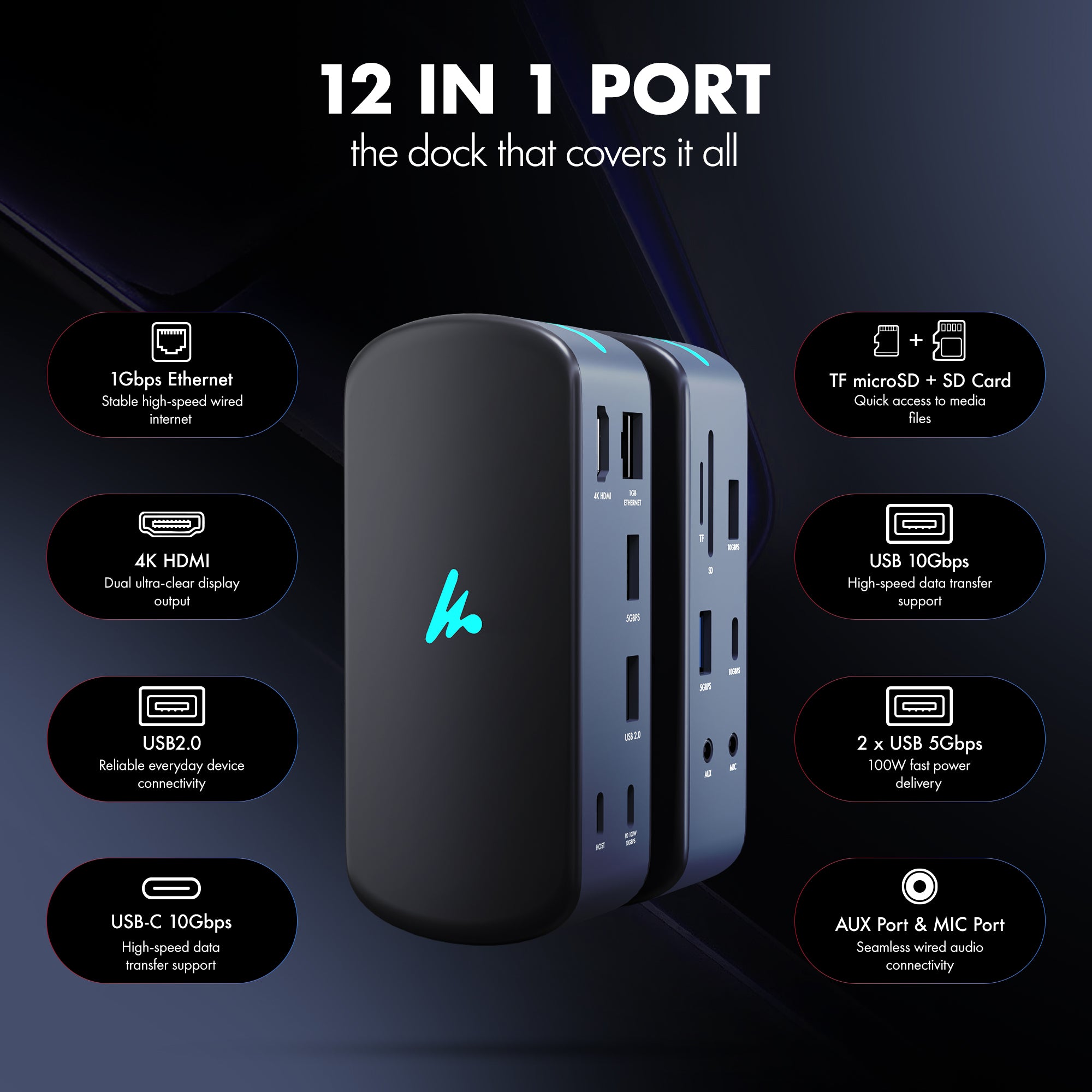 Type C 12 in 1 Docking Station, Series 1