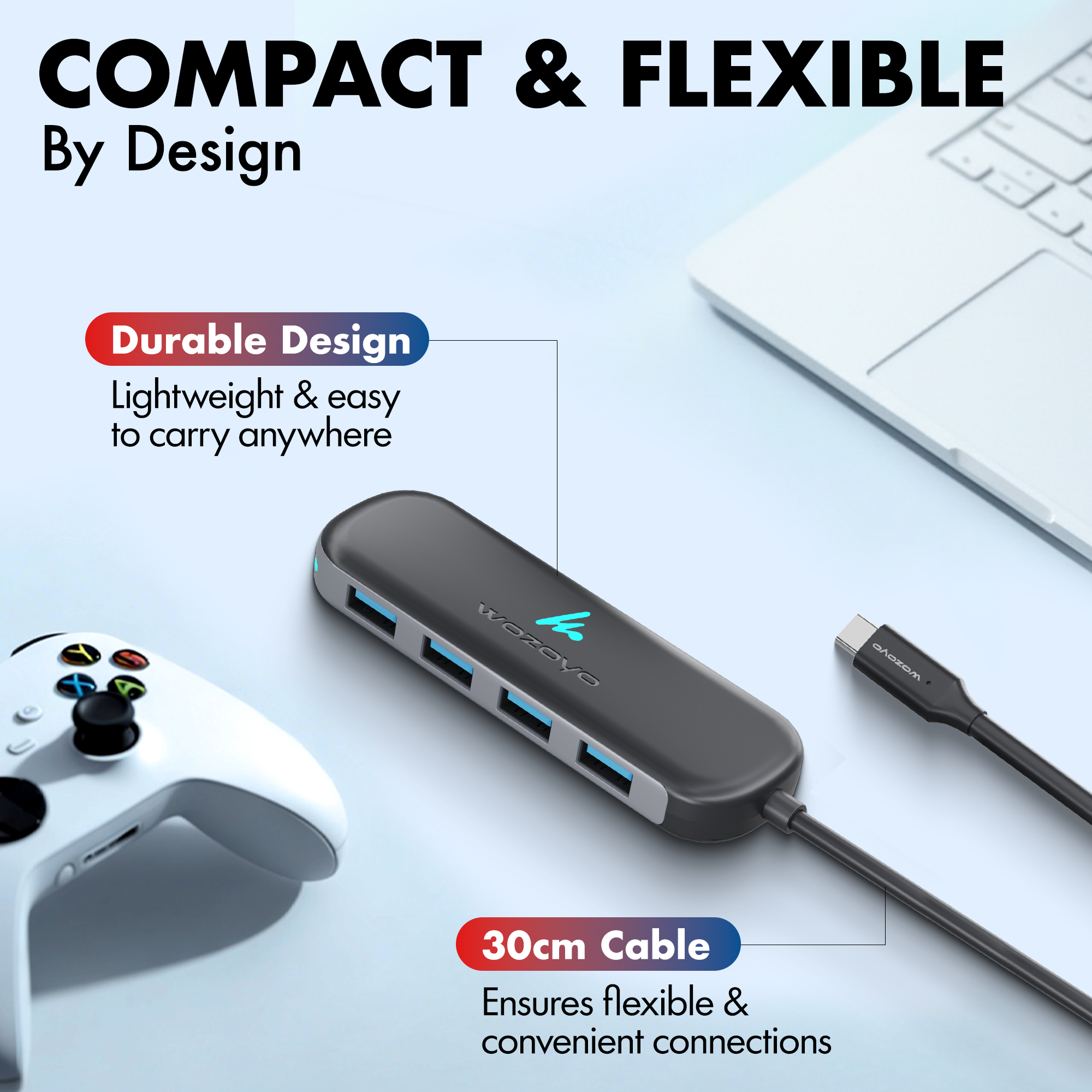 Type C to 4 Port USB 3.2 Hub, Series 1