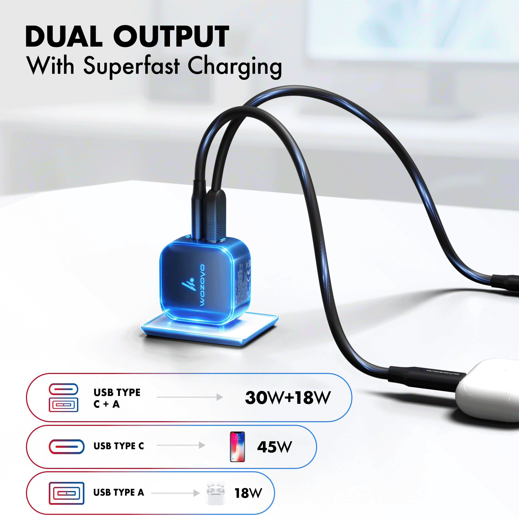 PD 48W GaN Charger, Black, Series 2