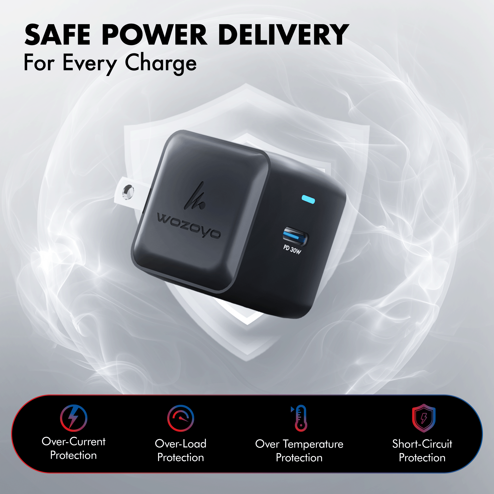 PD 30W GaN Charger, Black, Series 1