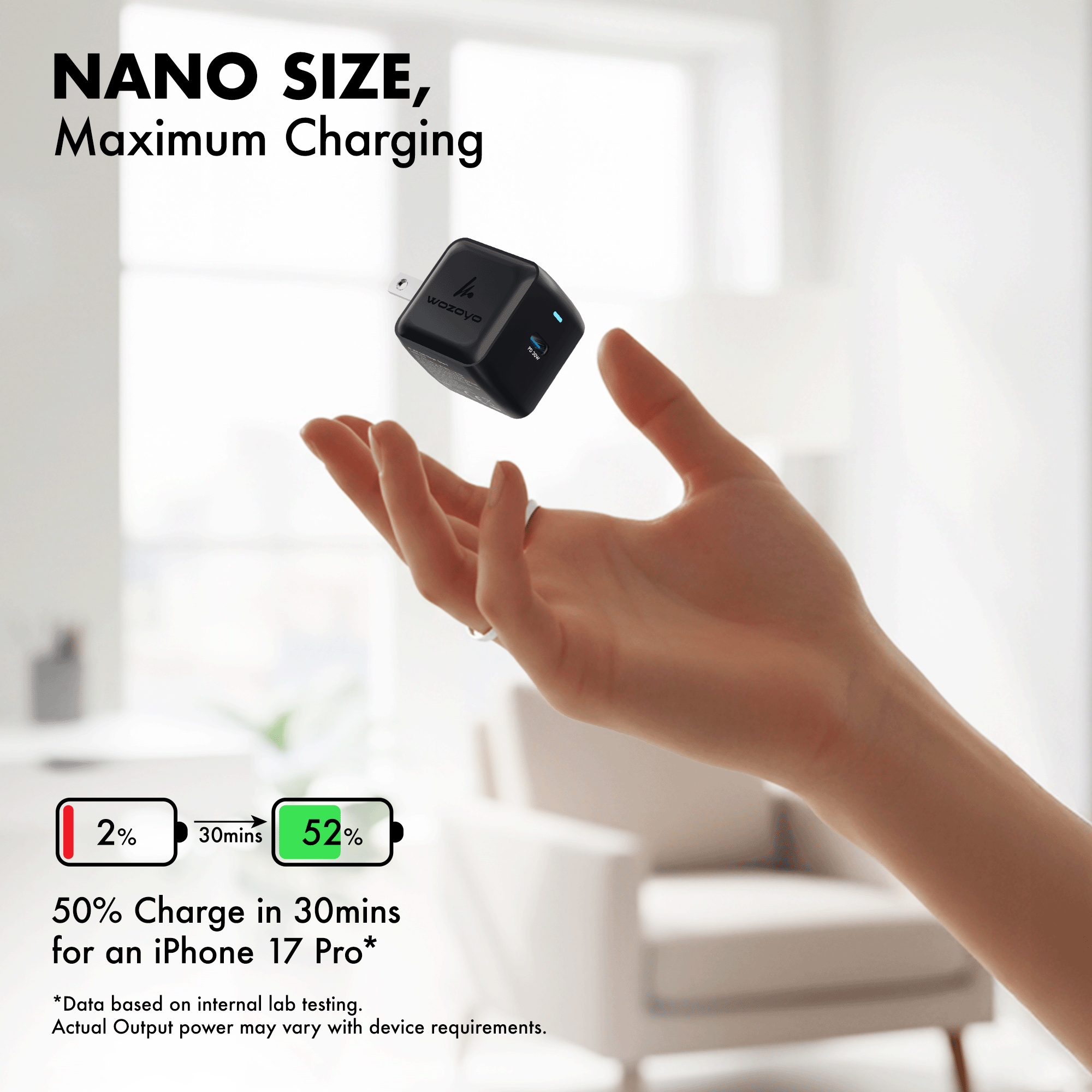 PD 30W GaN Charger, Black, Series 1