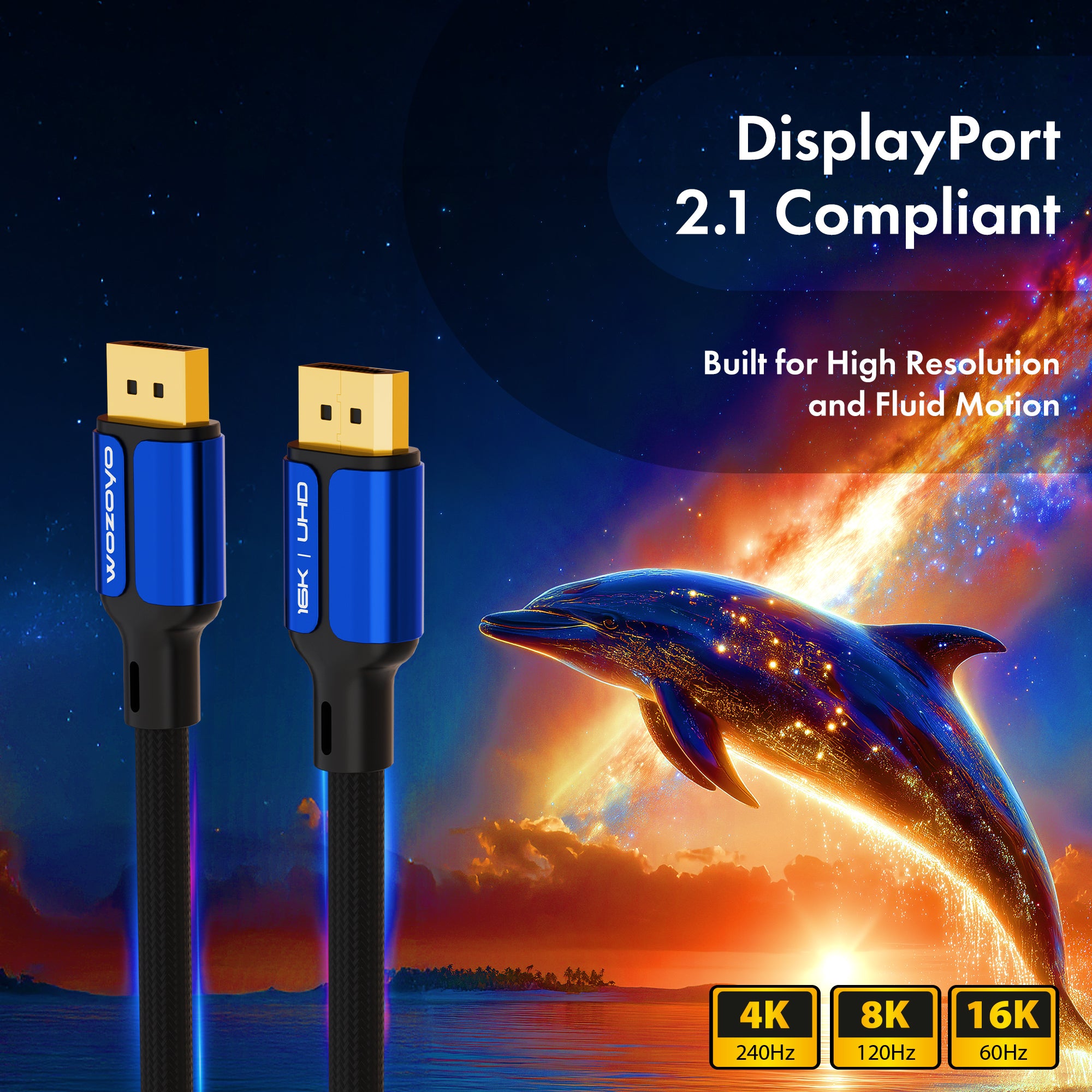 DisplayPort Cable 2.1 Compliant - 2 Meter, Series 1