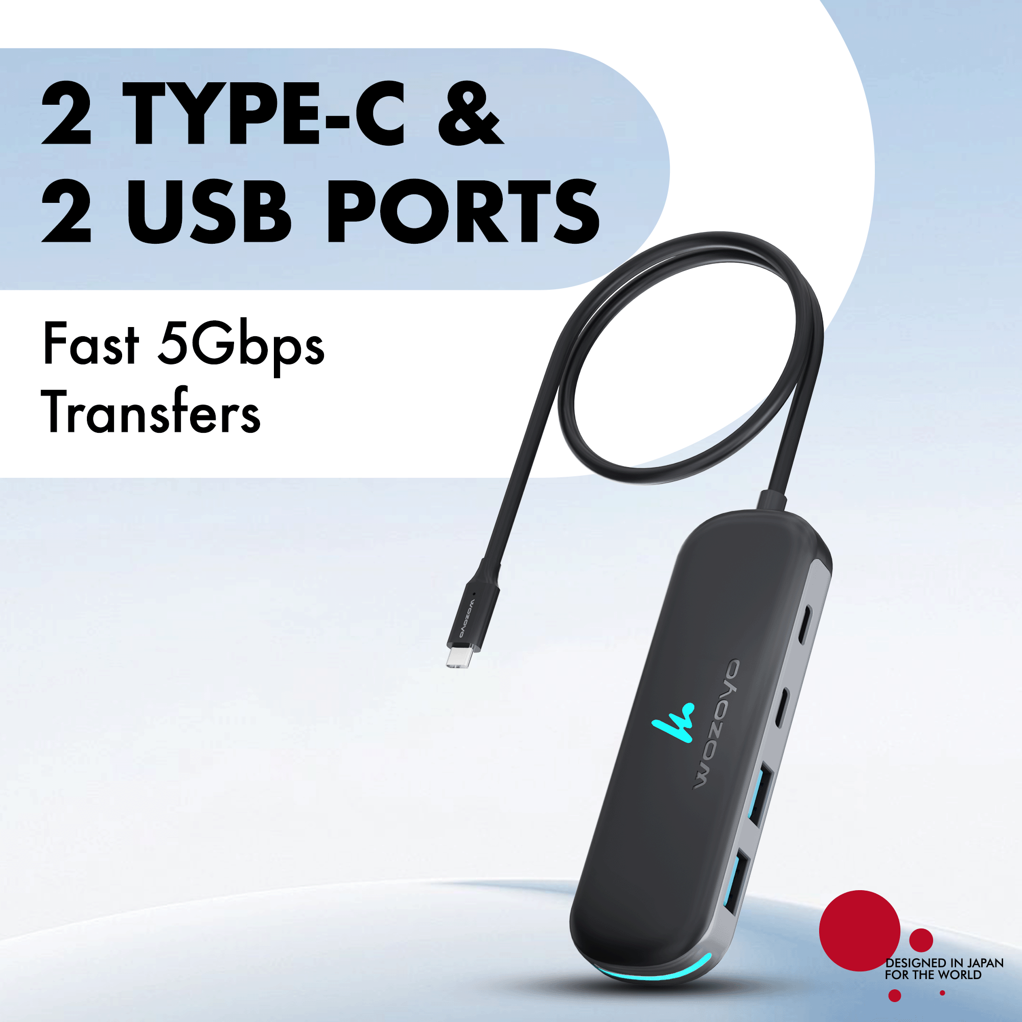 Type C to 2 Port Type C & 2 port USB 3.2 Hub, Series 1