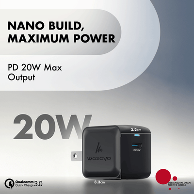 PD 20W GaN Charger, Black, Series 1
