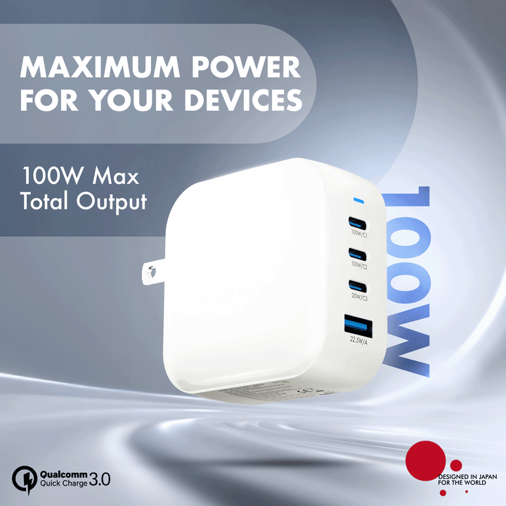 PD 100W GaN Charger, White, Series 2