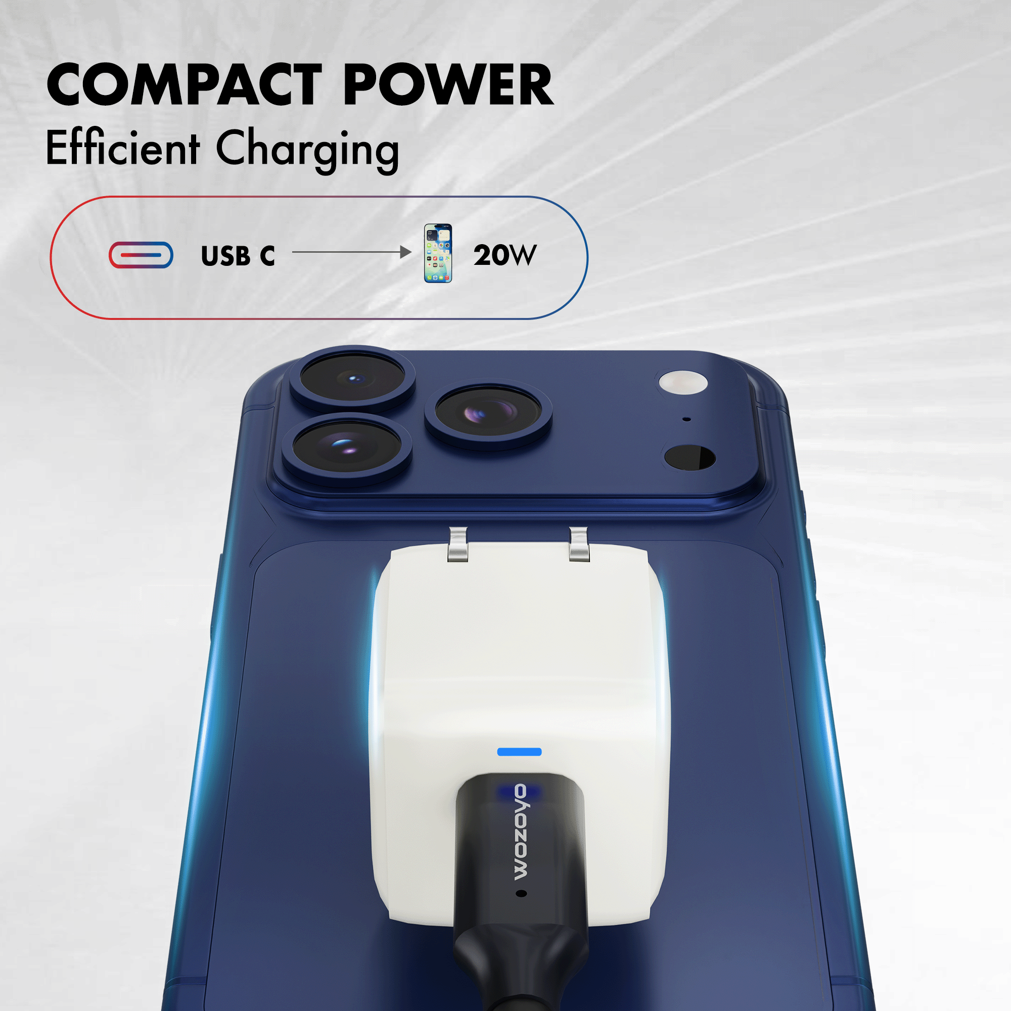 PD 20W GaN Charger, White, Series 1