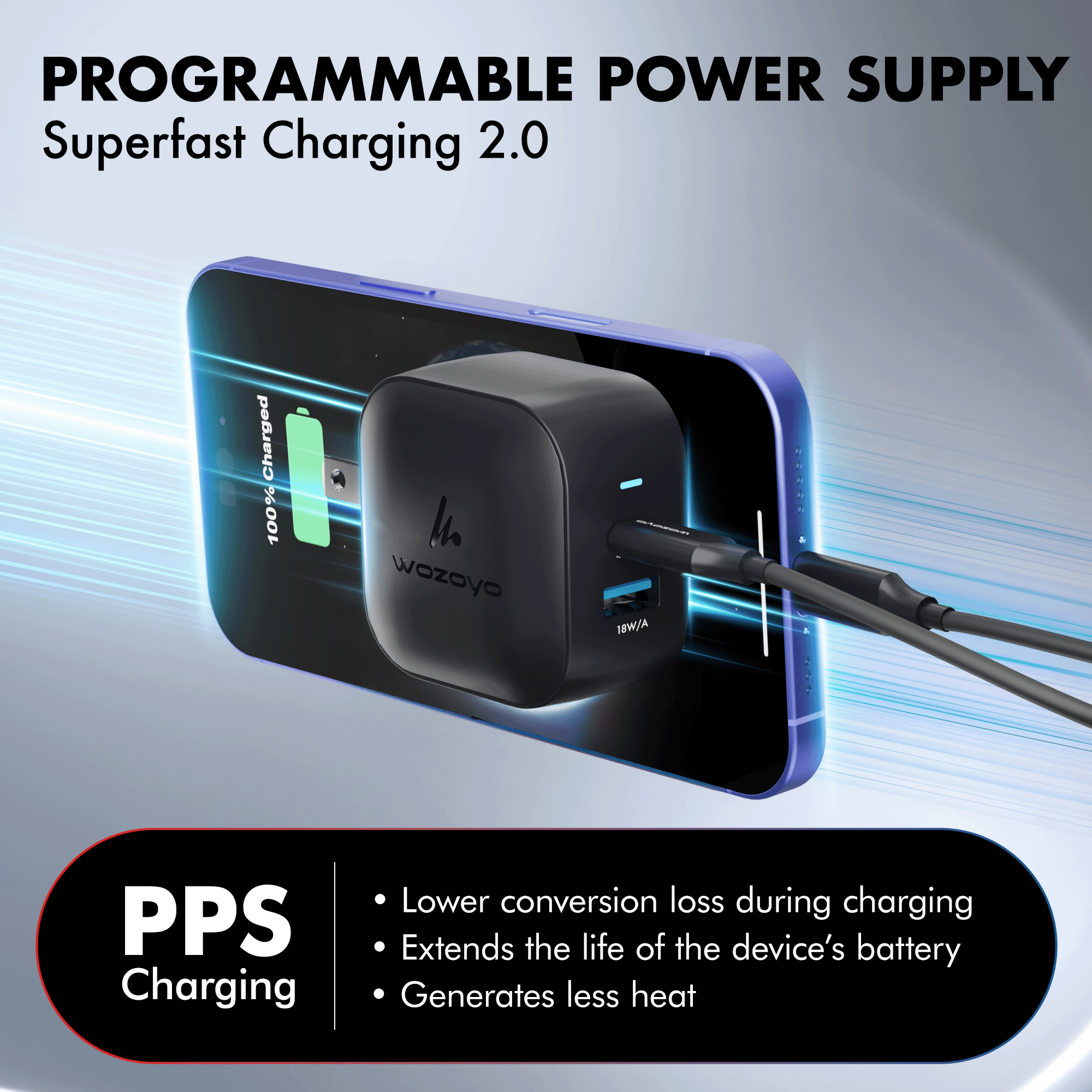 PD 48W GaN Charger, Black, Series 2