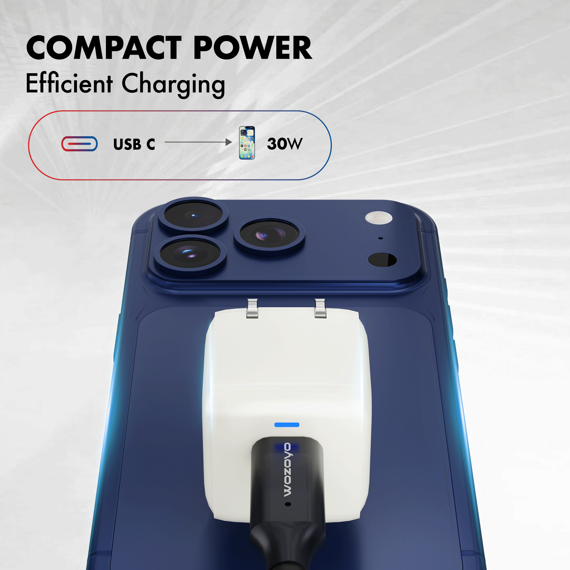 PD 30W GaN Charger, White, Series 1