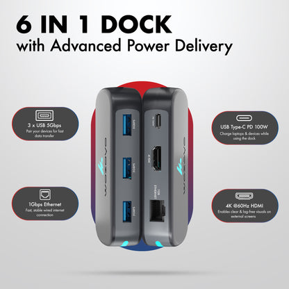 Type C 6 in 1 Docking Station, Series 1