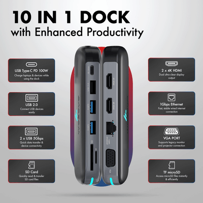 Type C 10 in 1 Docking Station, Series 1