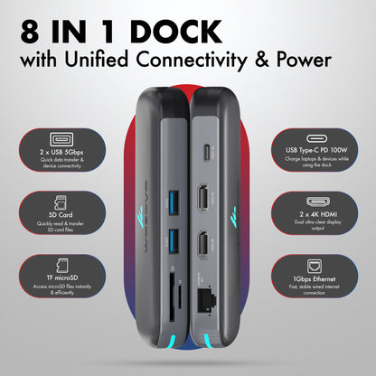 Type C to 8 in 1 Docking Station, Series 1