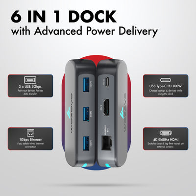 Type C 6 in 1 Docking Station, Series 1