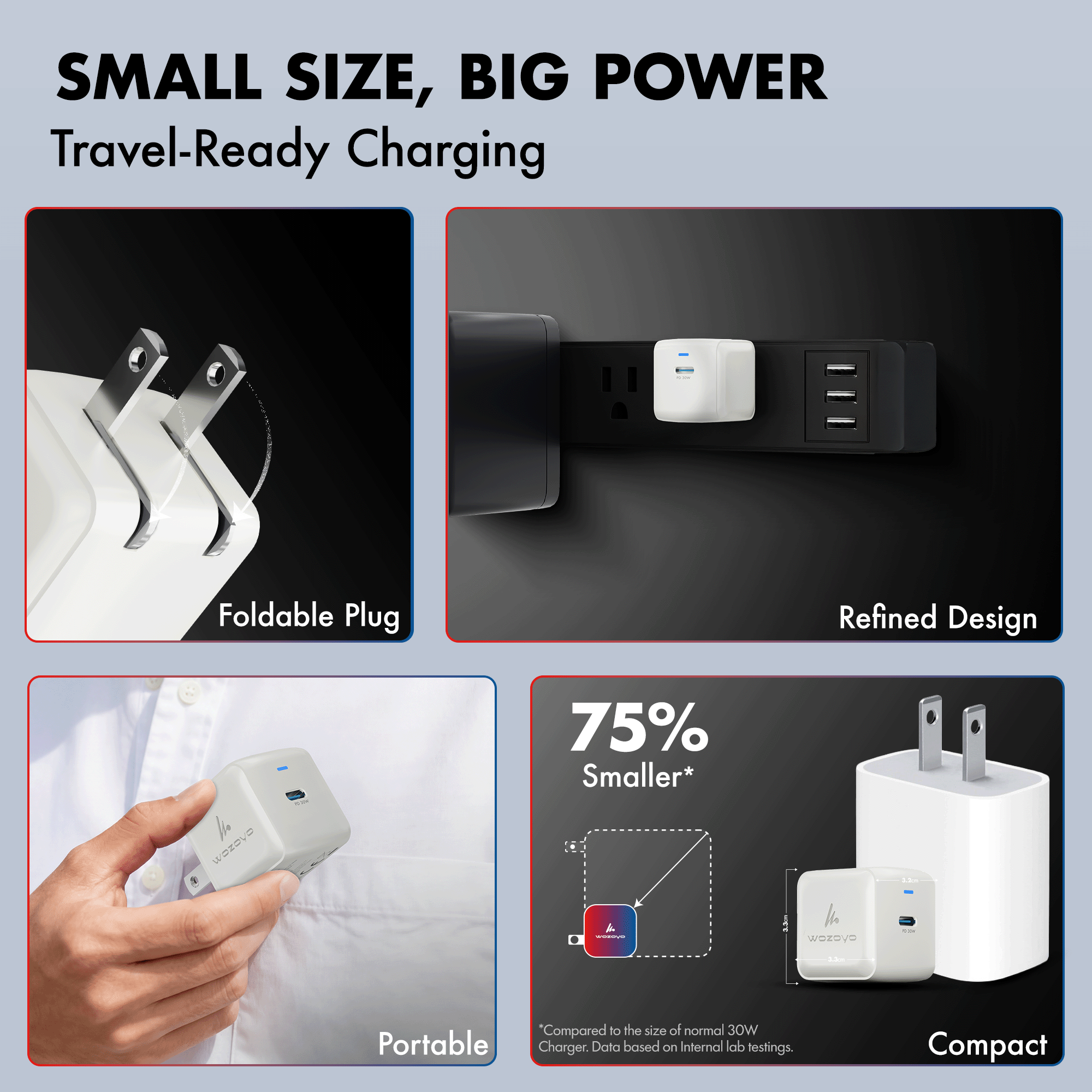 PD 30W GaN Charger, White, Series 1