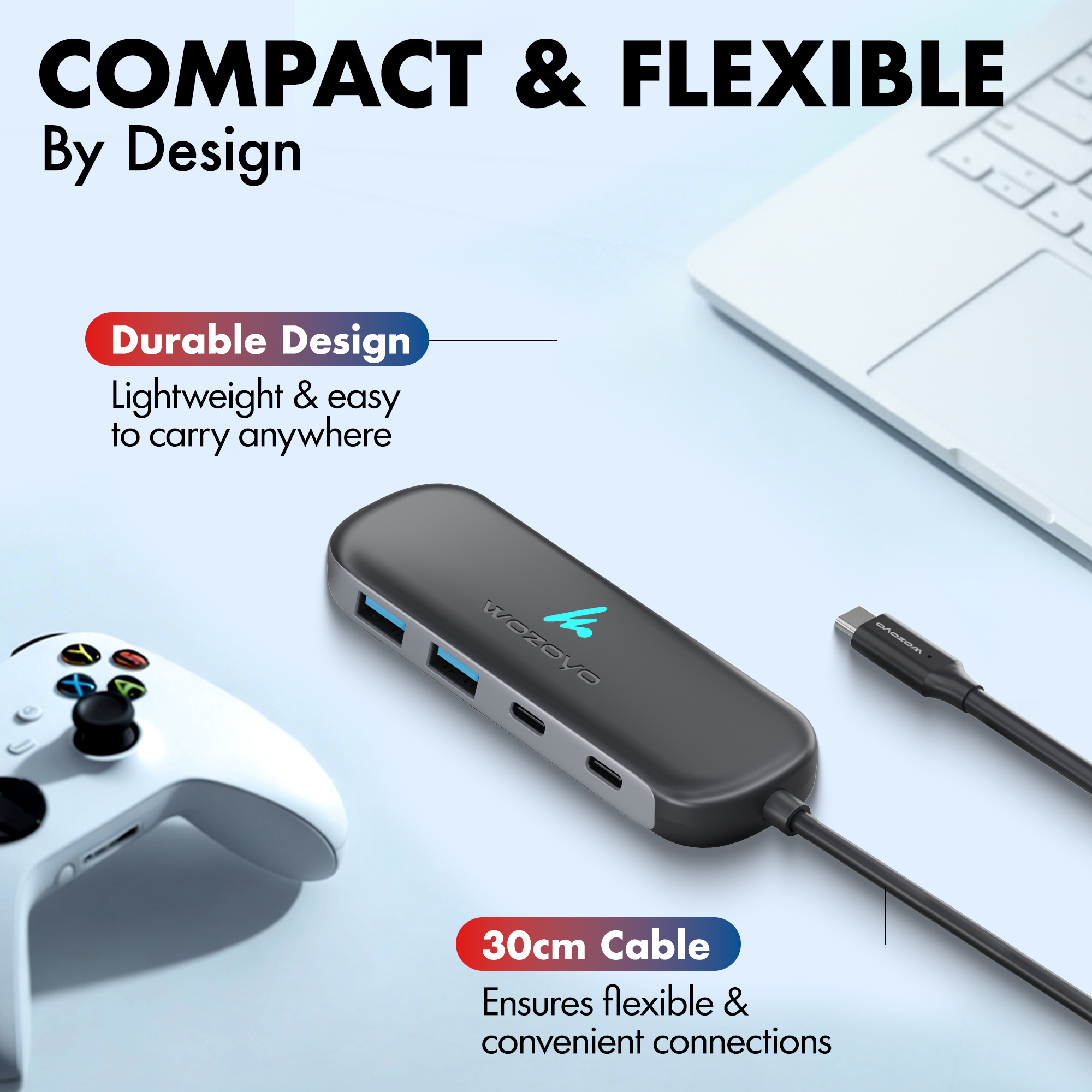Type C to 2 Port Type C & 2 port USB 3.2 Hub, Series 1