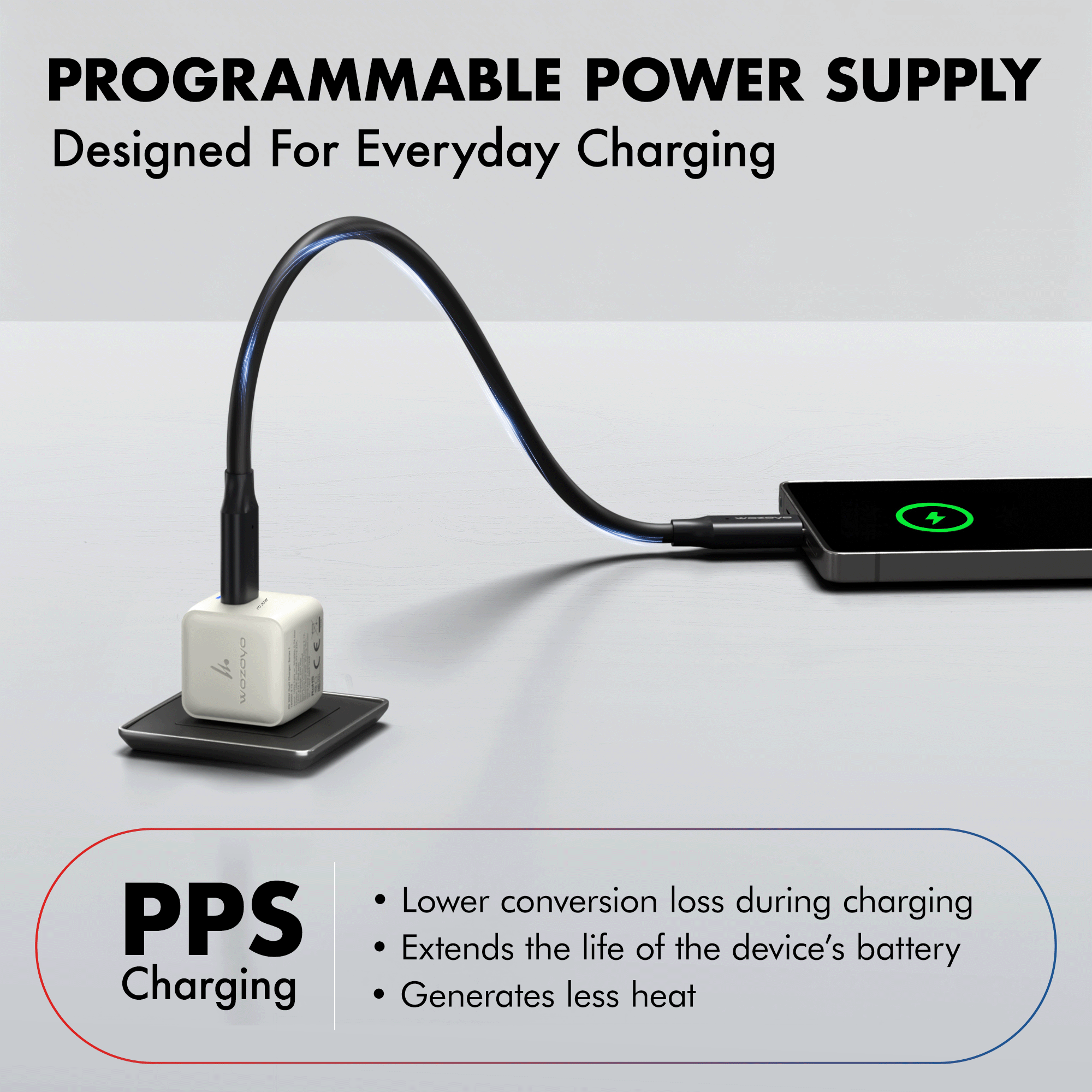PD 30W GaN Charger, White, Series 1