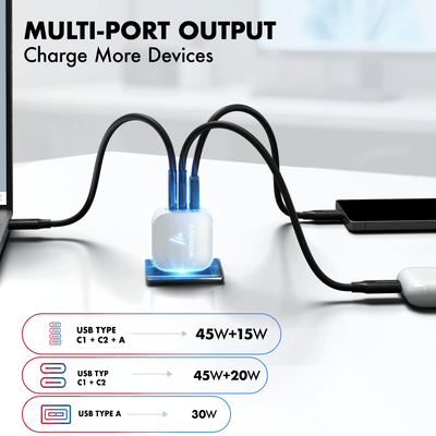 PD 65W GaN Charger, White, Series 2