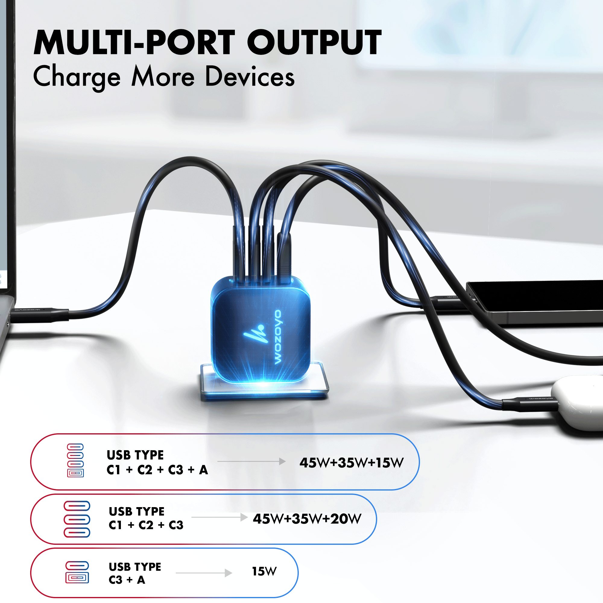 PD 100W GaN Charger, Black, Series 2