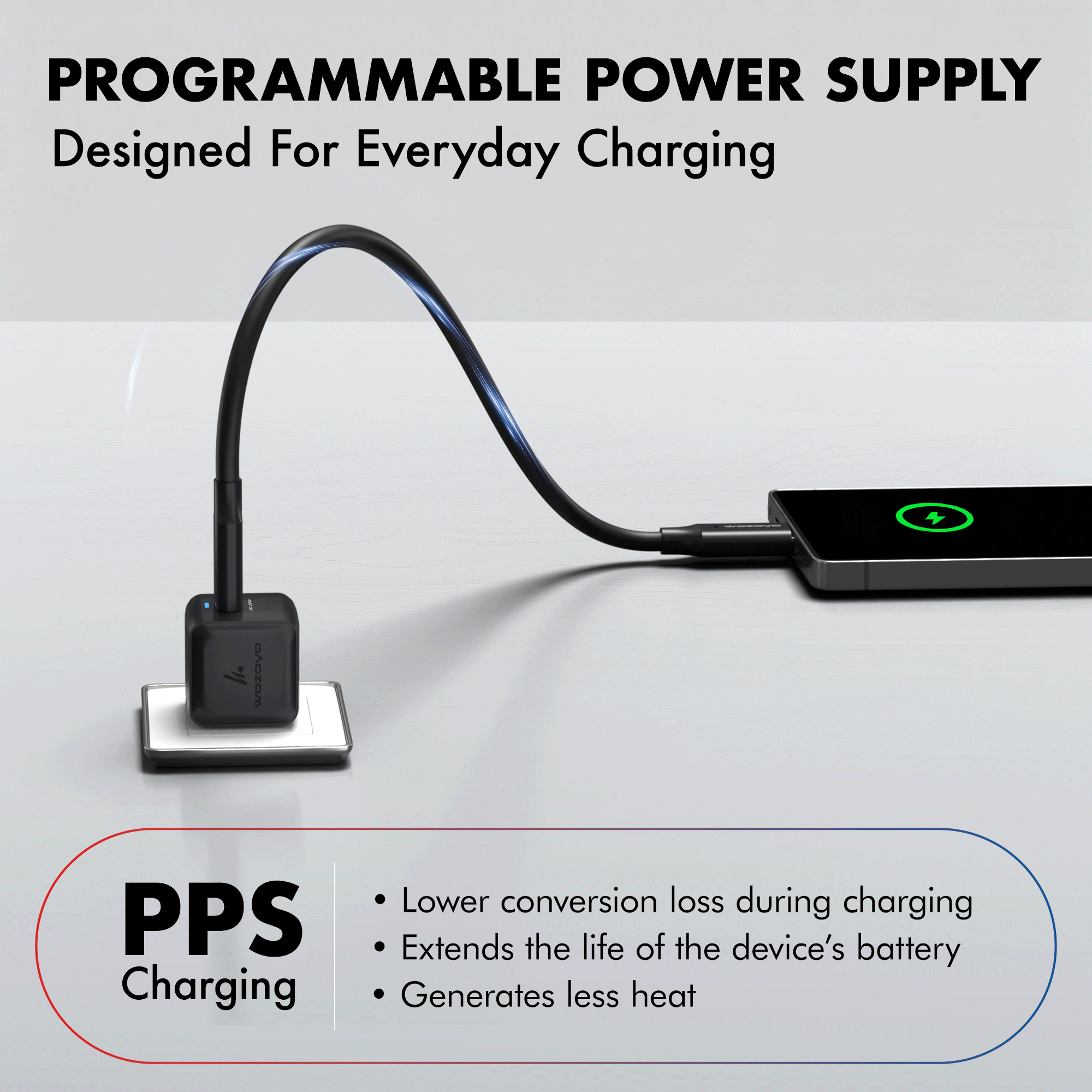 PD 20W GaN Charger, Black, Series 1