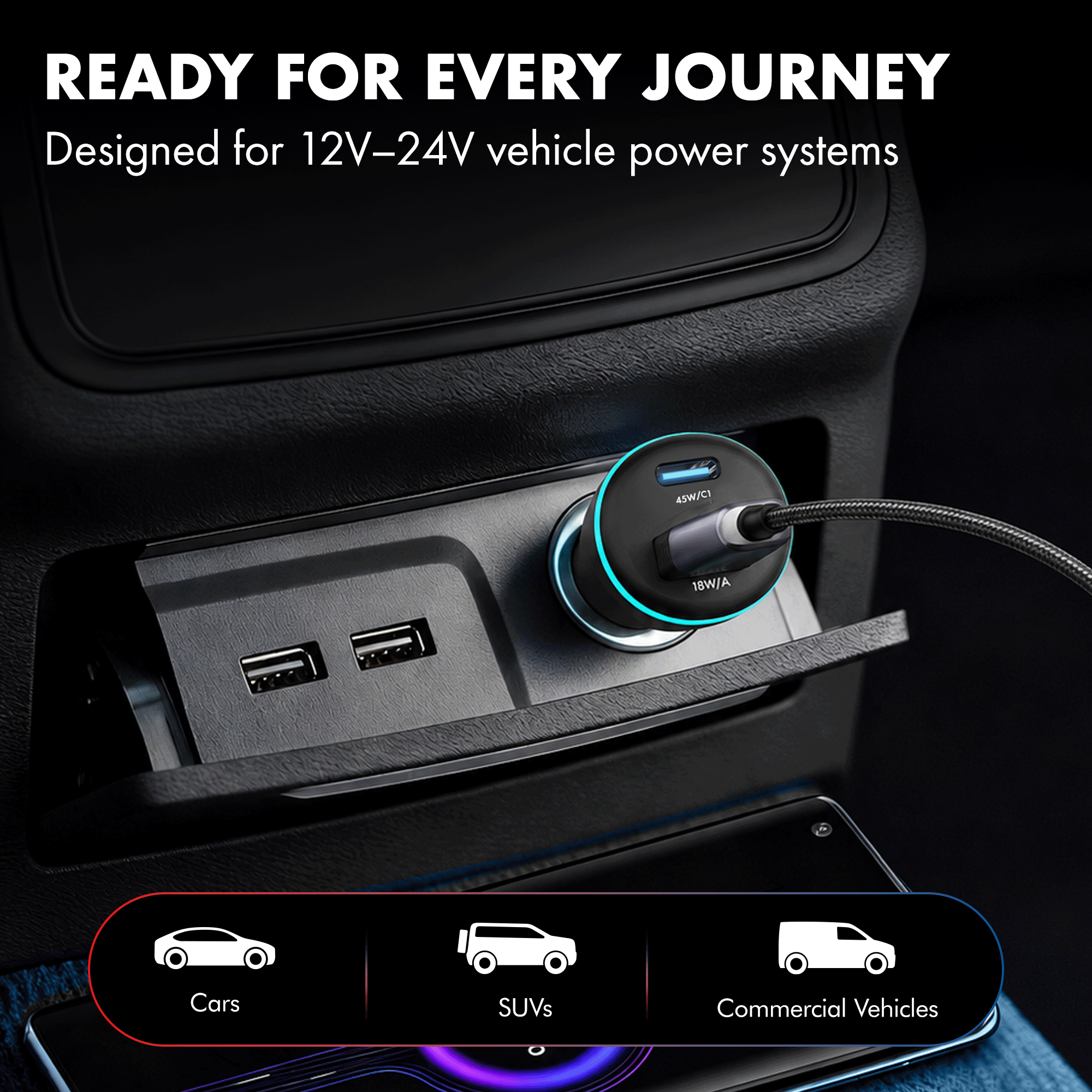 PD 45W Car Charger, Series 1