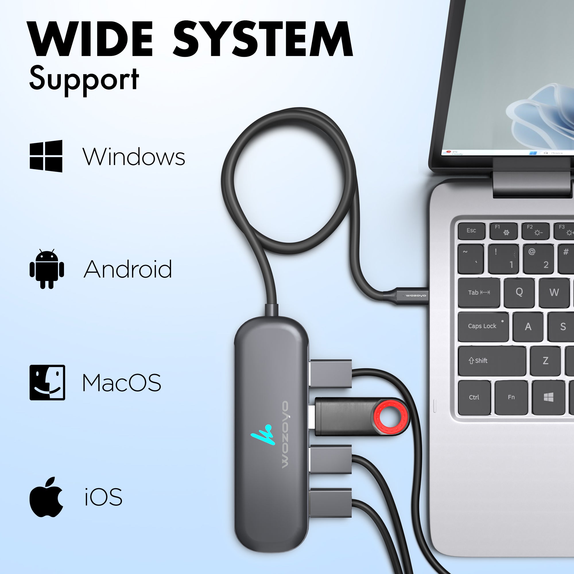 Type C to 4 Port USB 3.2 Hub, Series 1