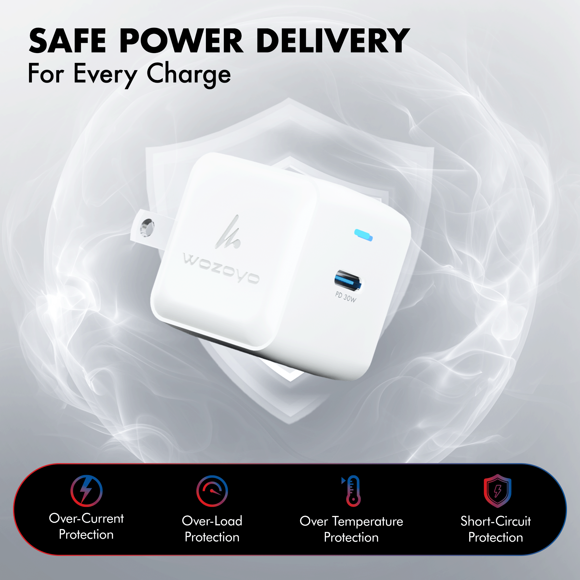 PD 30W GaN Charger, White, Series 1