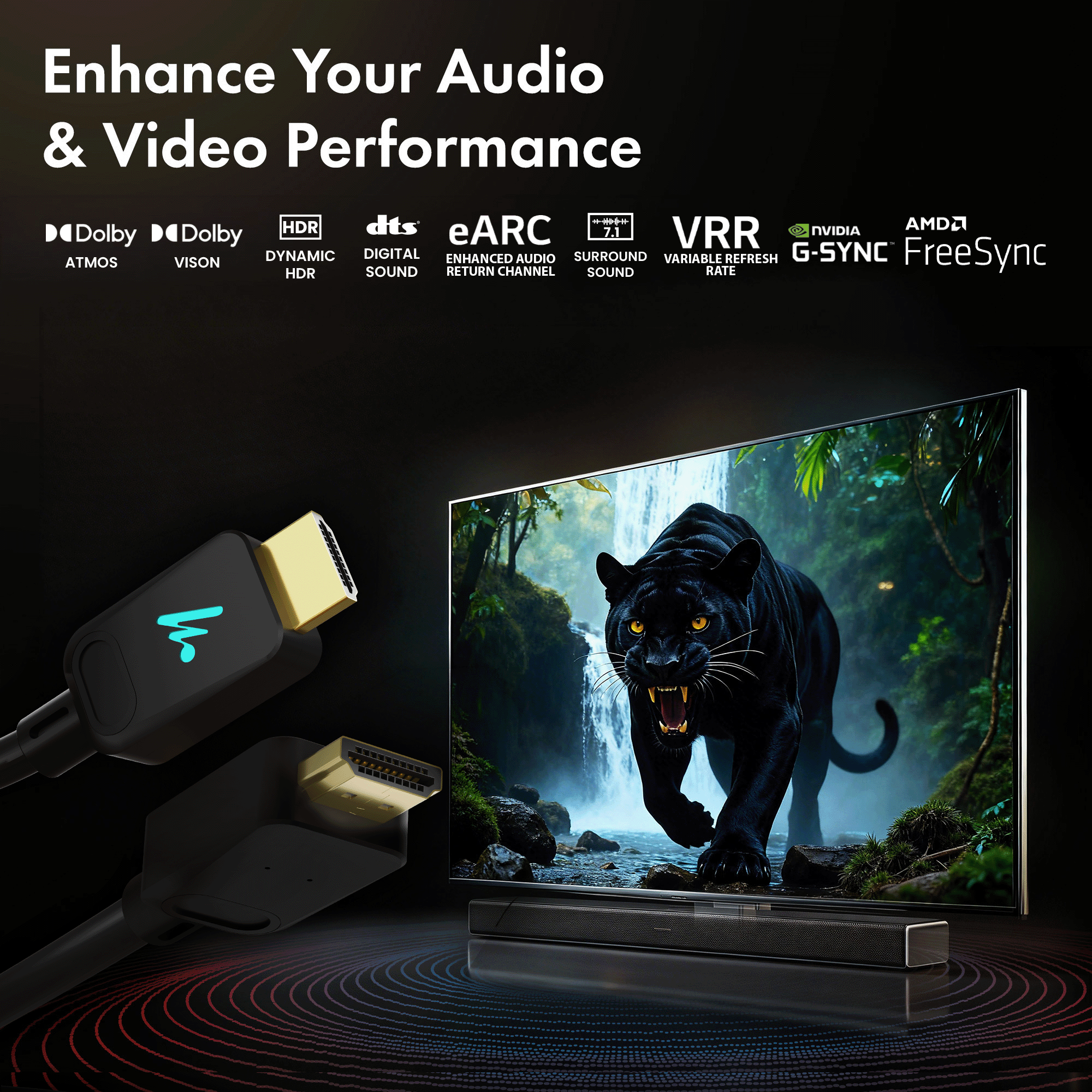 HDMI Cable with LED 2.1 Compliant - 5 Meter, Series 2